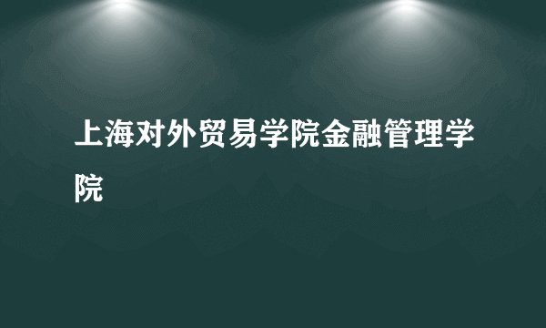 上海对外贸易学院金融管理学院