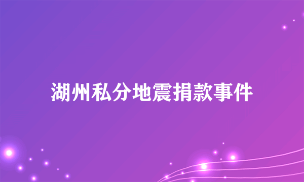 湖州私分地震捐款事件