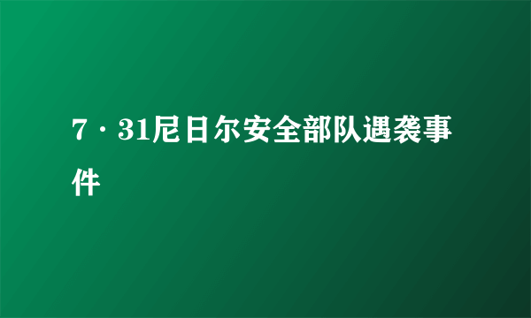 7·31尼日尔安全部队遇袭事件