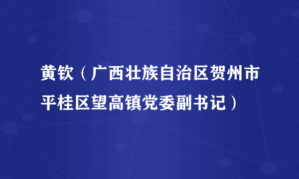 黄钦（广西壮族自治区贺州市平桂区望高镇党委副书记）