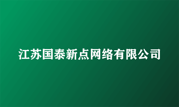 江苏国泰新点网络有限公司