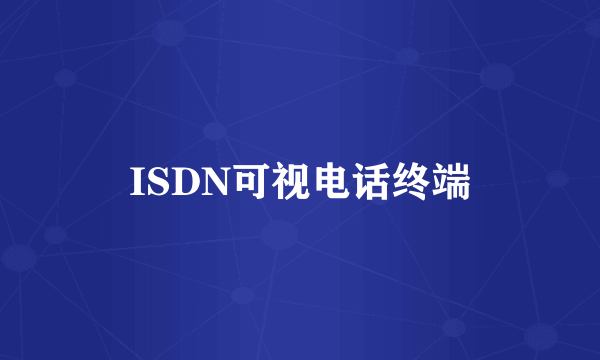 ISDN可视电话终端