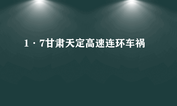 1·7甘肃天定高速连环车祸