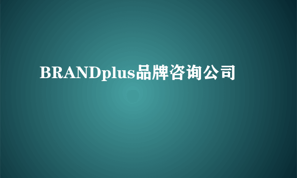 BRANDplus品牌咨询公司