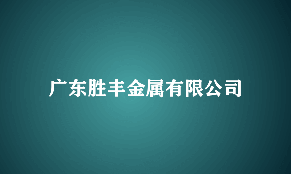 广东胜丰金属有限公司