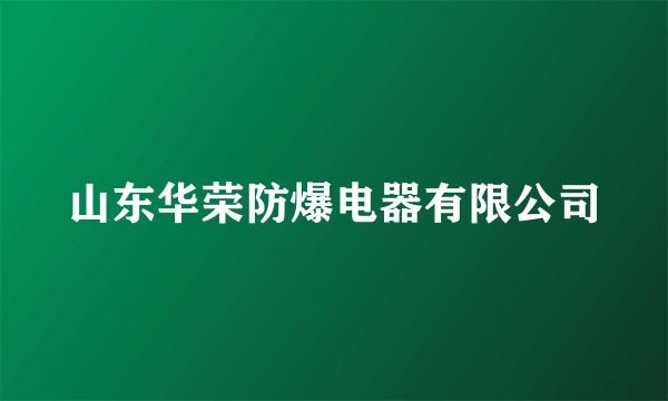 山东华荣防爆电器有限公司