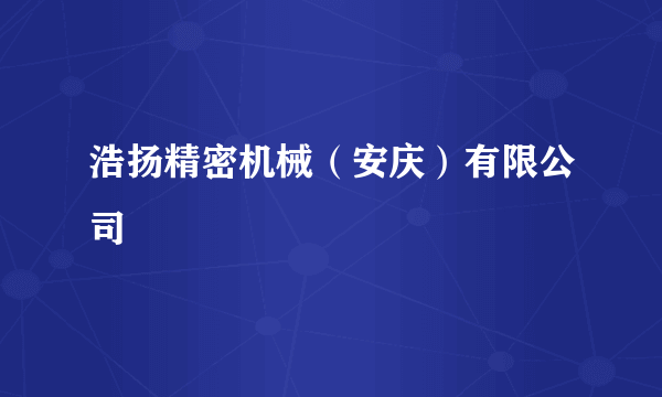 浩扬精密机械（安庆）有限公司