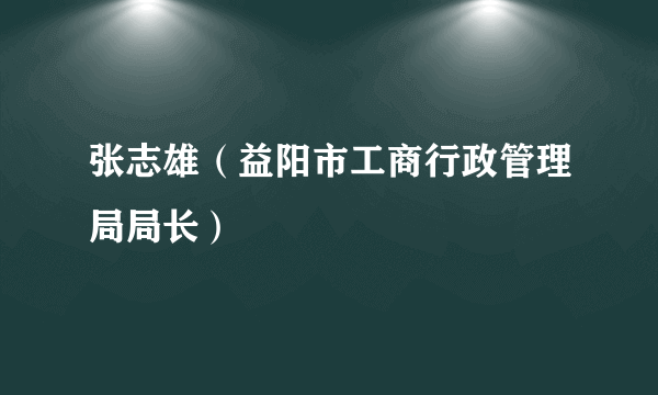 张志雄（益阳市工商行政管理局局长）