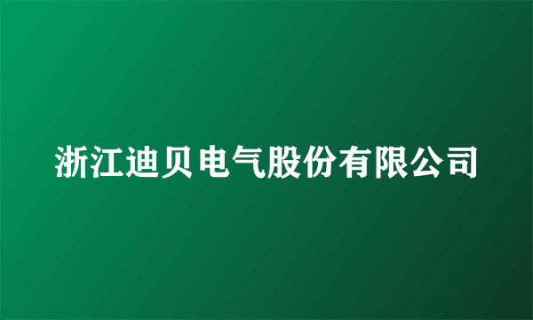 浙江迪贝电气股份有限公司