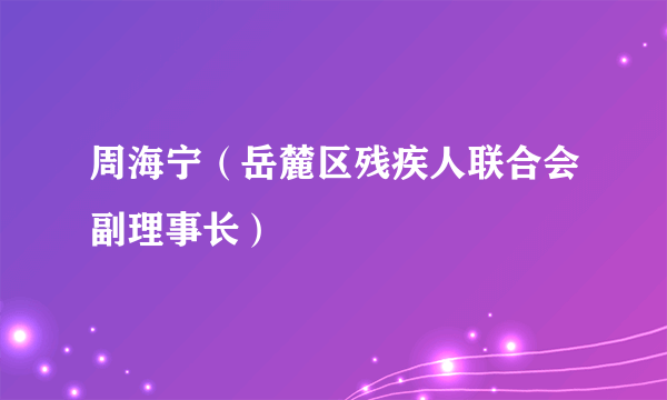 周海宁（岳麓区残疾人联合会副理事长）