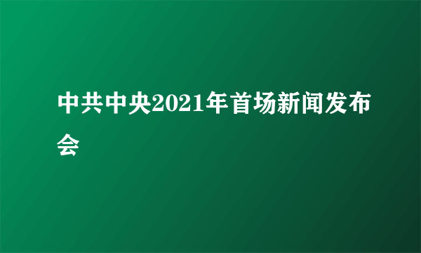 中共中央2021年首场新闻发布会