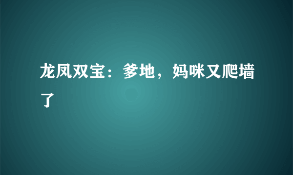 龙凤双宝：爹地，妈咪又爬墙了