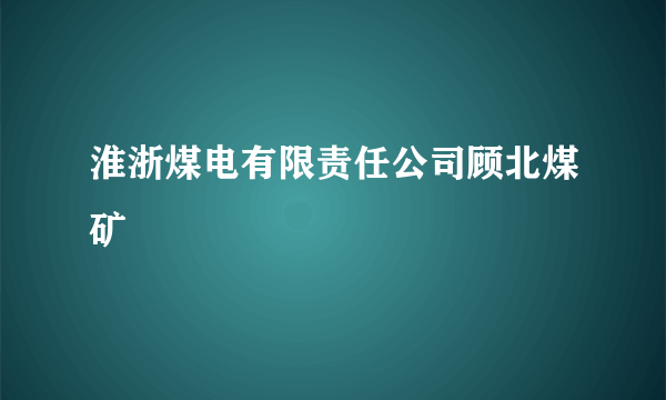 淮浙煤电有限责任公司顾北煤矿