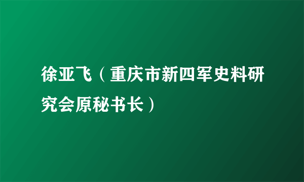 徐亚飞（重庆市新四军史料研究会原秘书长）