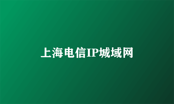 上海电信IP城域网