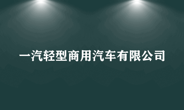 一汽轻型商用汽车有限公司