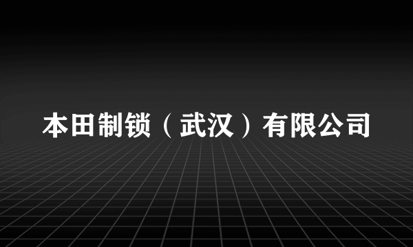 本田制锁（武汉）有限公司