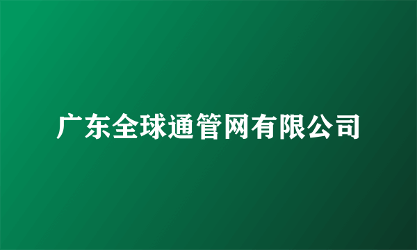 广东全球通管网有限公司