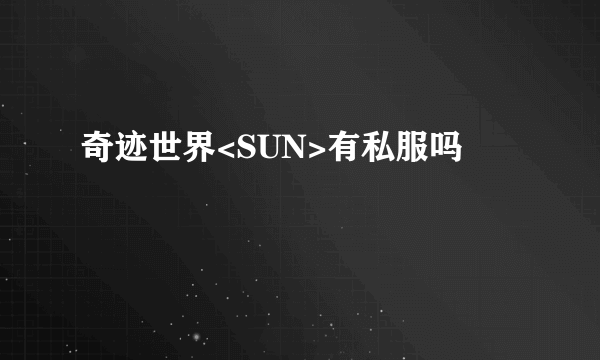 奇迹世界<SUN>有私服吗