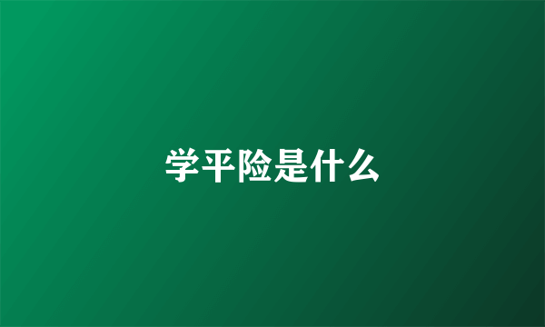 学平险是什么