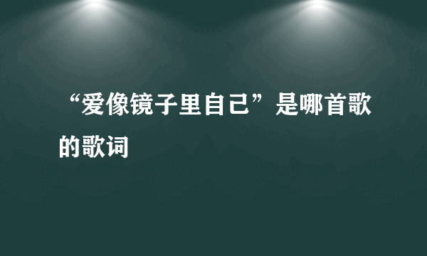 “爱像镜子里自己”是哪首歌的歌词