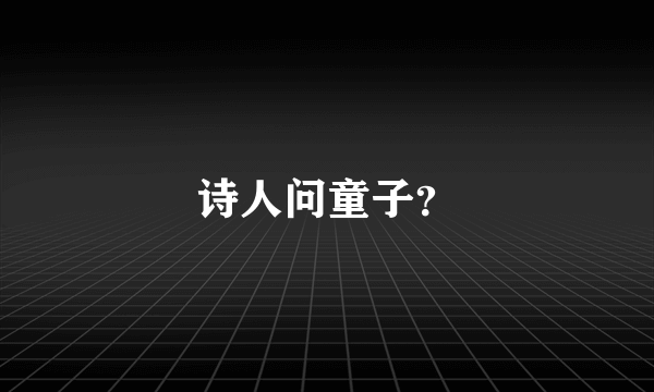 诗人问童子？