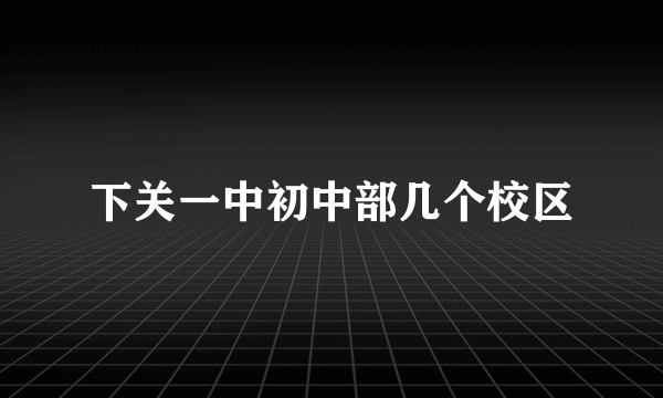 下关一中初中部几个校区