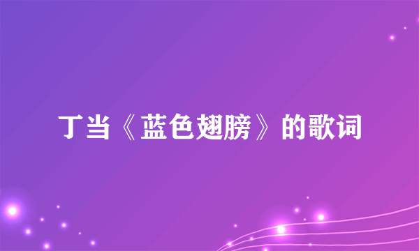 丁当《蓝色翅膀》的歌词