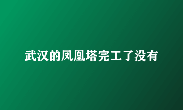 武汉的凤凰塔完工了没有