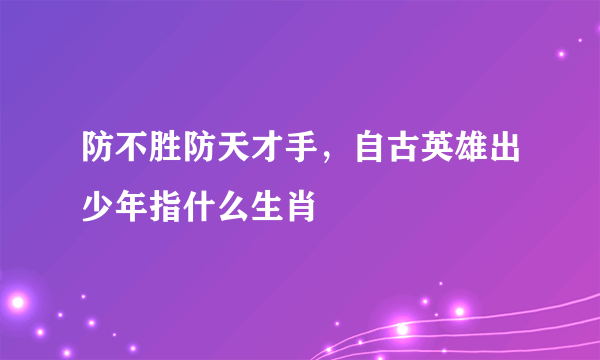 防不胜防天才手，自古英雄出少年指什么生肖