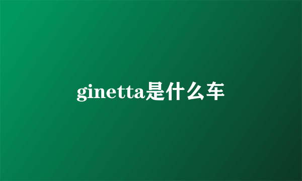 ginetta是什么车