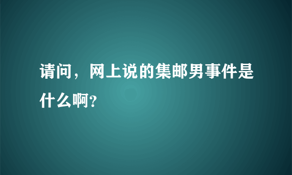 请问，网上说的集邮男事件是什么啊？