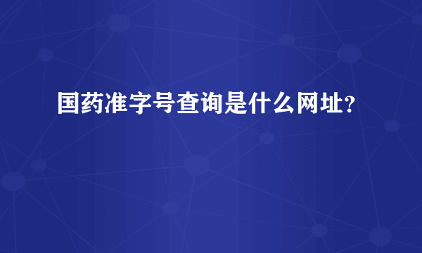 国药准字号查询是什么网址？