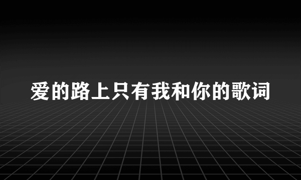 爱的路上只有我和你的歌词