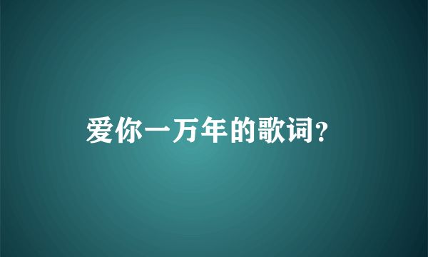 爱你一万年的歌词？