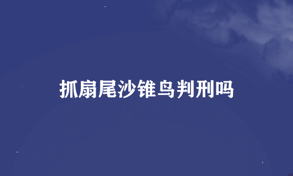 抓扇尾沙锥鸟判刑吗