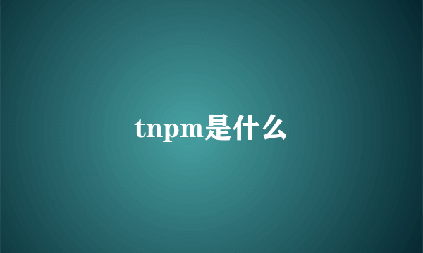 tnpm是什么