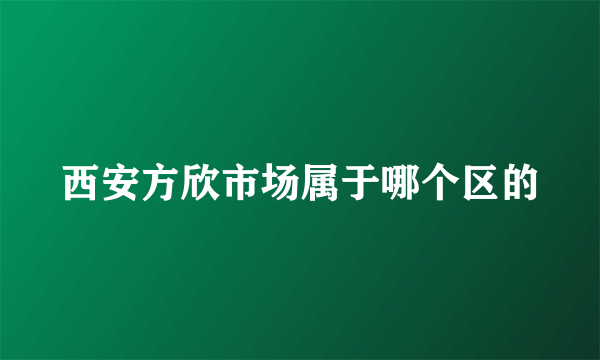 西安方欣市场属于哪个区的