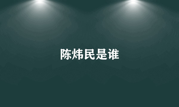 陈炜民是谁