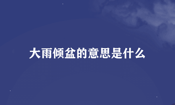 大雨倾盆的意思是什么