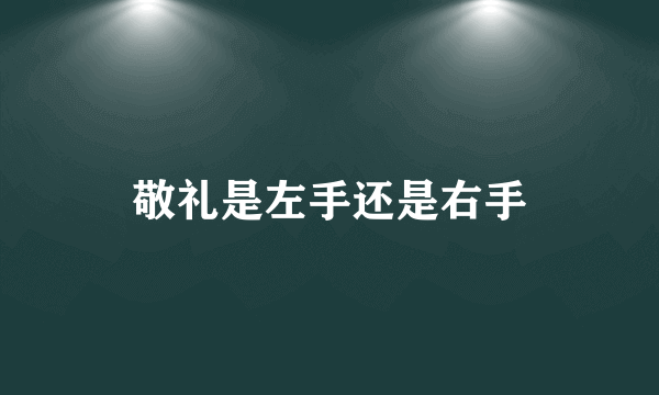 敬礼是左手还是右手