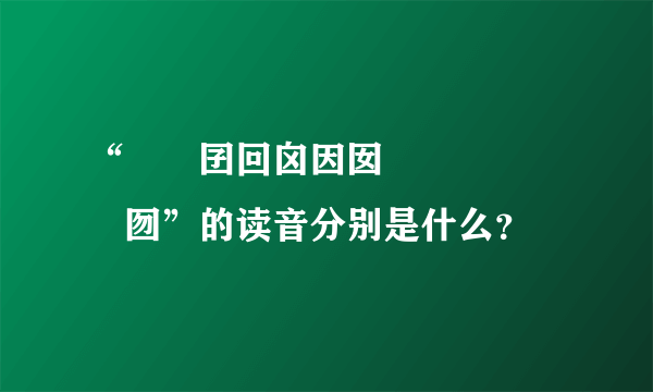 “囙囜囝回囟因囡団囥囦囧囨囩囫”的读音分别是什么？