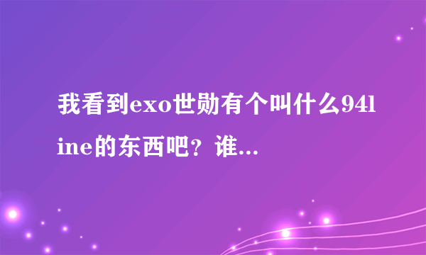 我看到exo世勋有个叫什么94line的东西吧？谁能告诉我line是什么？？