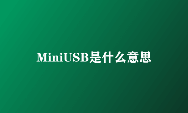 MiniUSB是什么意思