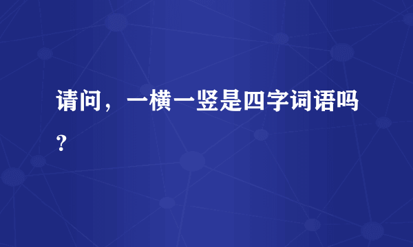 请问，一横一竖是四字词语吗？