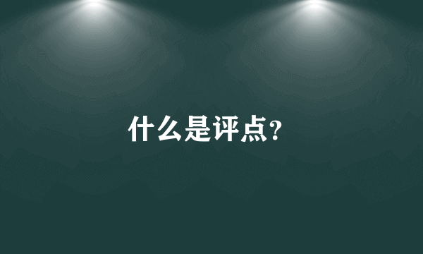 什么是评点？