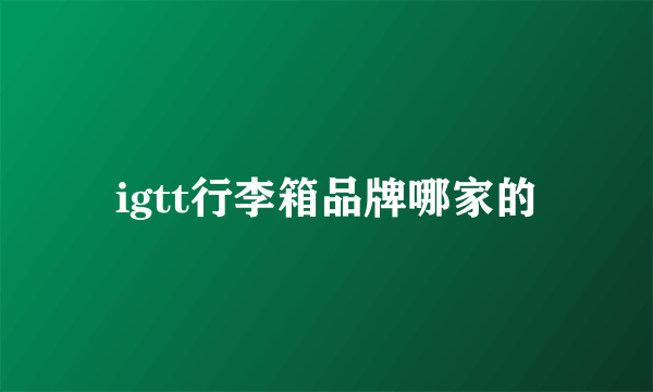 igtt行李箱品牌哪家的