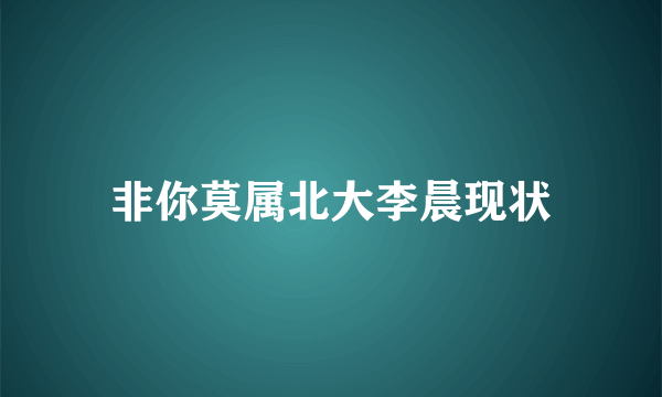 非你莫属北大李晨现状