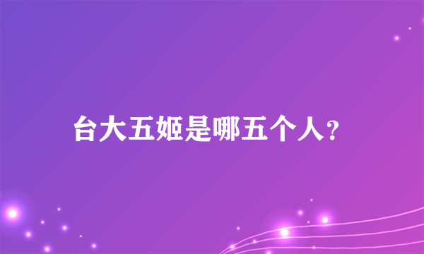 台大五姬是哪五个人？