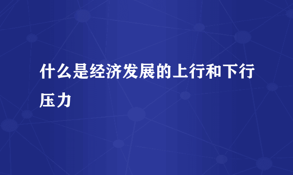 什么是经济发展的上行和下行压力